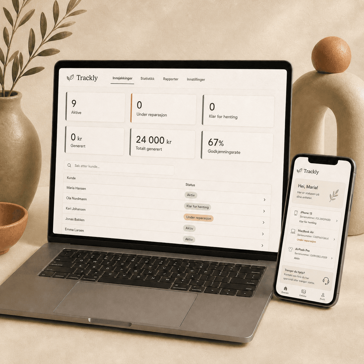 Trackly SaaS dashboard